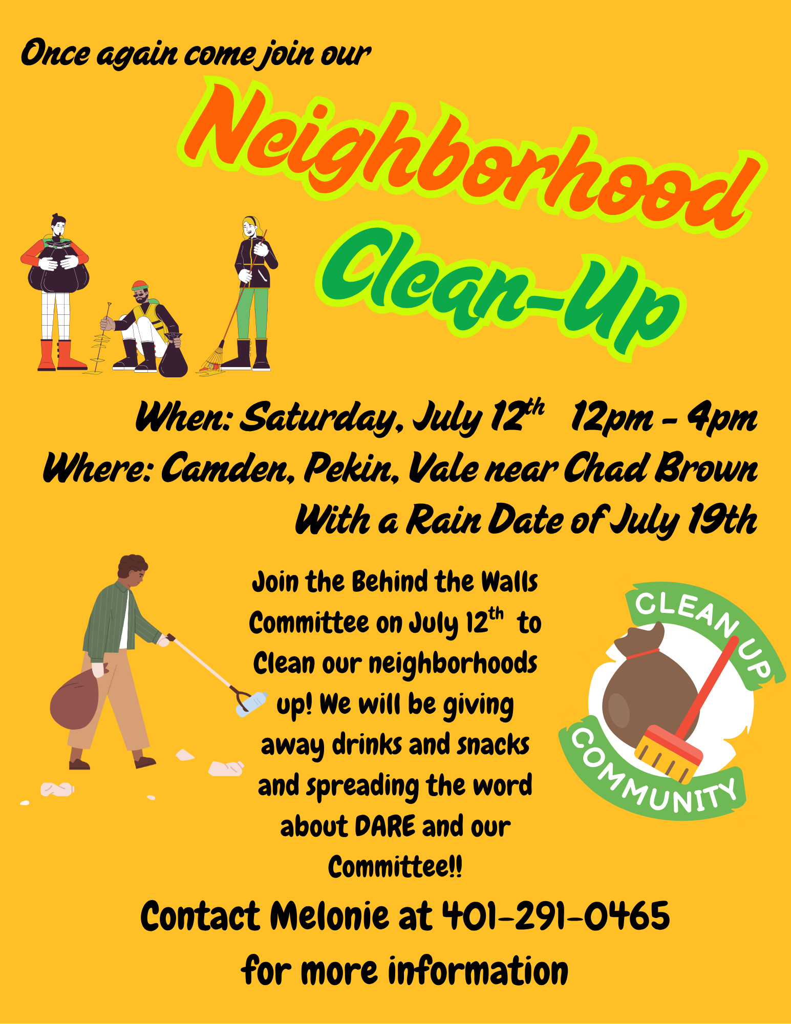 When Saturday, July 12th 12pm 4pm Where Camden, Pekin, Vale near Chad Brown