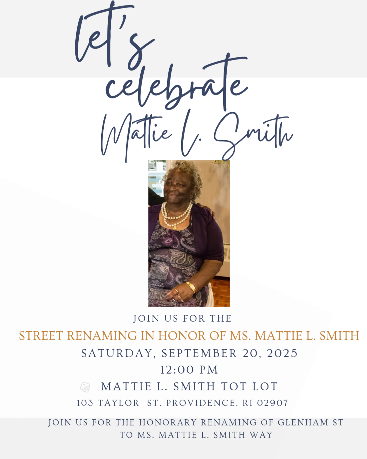 celebration Miss Mattie Smith renaming tot lot in her honor sept 2025